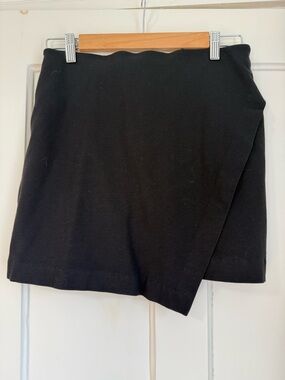 Ann Taylor | Black Women’s Mini Skirt Sleek Asymmetric Style Wrap | 4